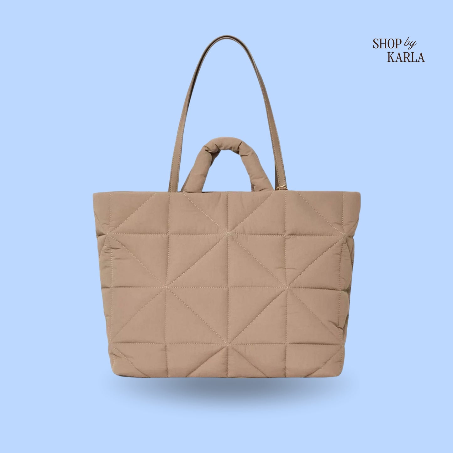 Bolso Tote Beige Acolchado