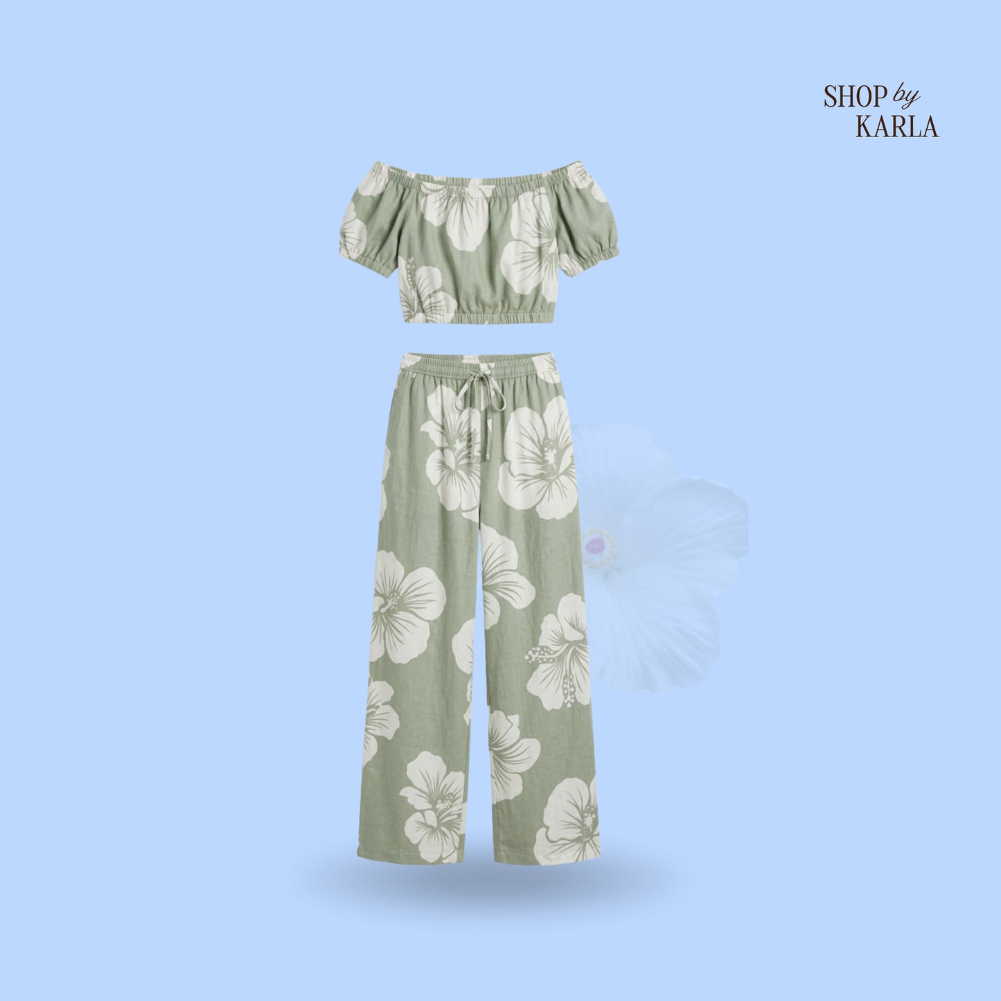 Conjunto Floral Off-Shoulder