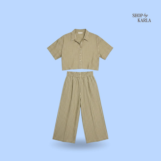 Conjunto Olive Stripes