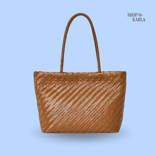 Bolso Tote Tejido Camel