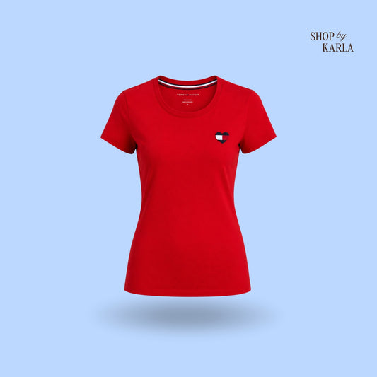 Camiseta Tommy Hilfiger Heart Tee - Rojo