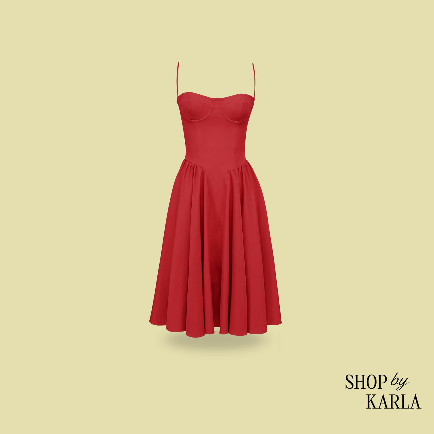 Vestido midi rojo House of CB